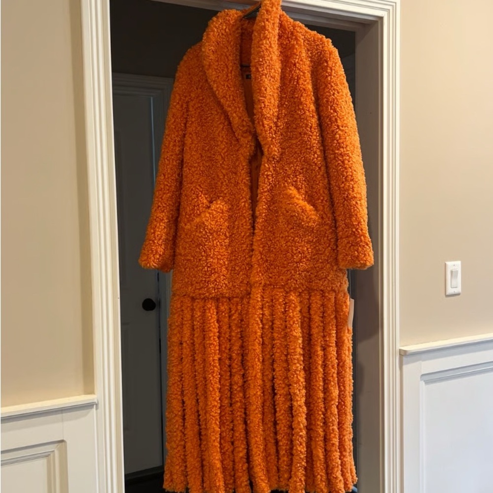 Vibrant Orange Textured Coat